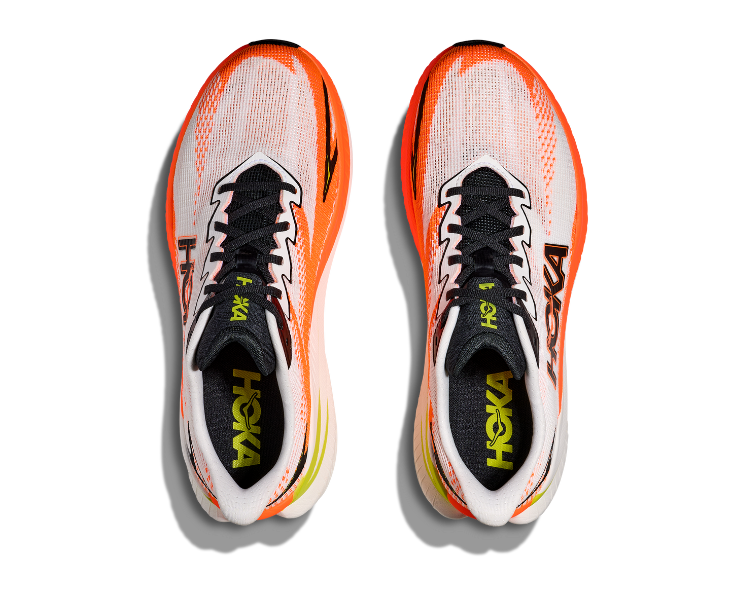 HOKA Men's Mach X 3 | White/Neon Tangerine