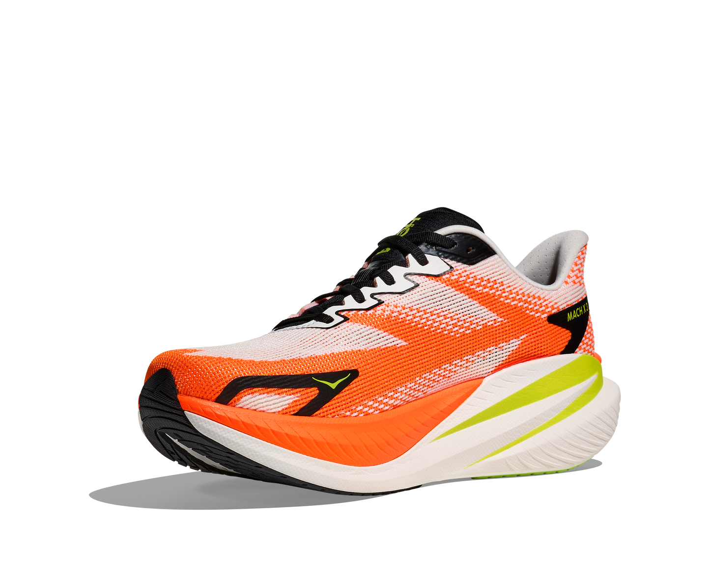 HOKA Men's Mach X 3 | White/Neon Tangerine
