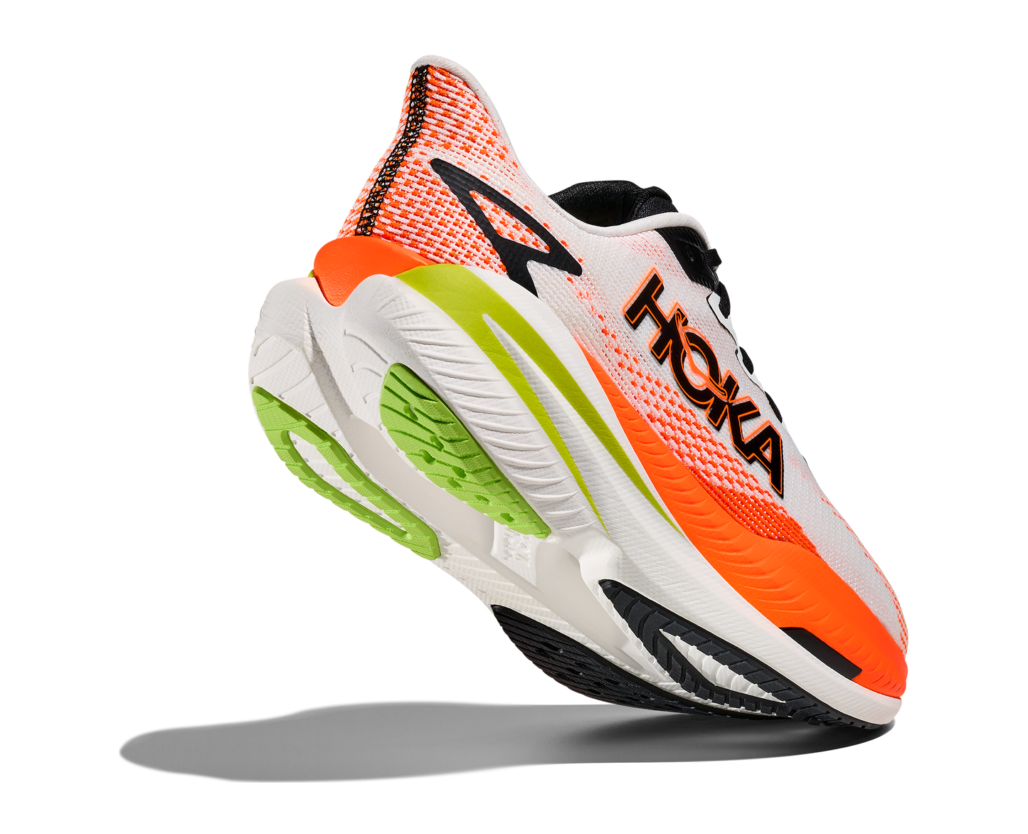 HOKA Men's Mach X 3 | White/Neon Tangerine