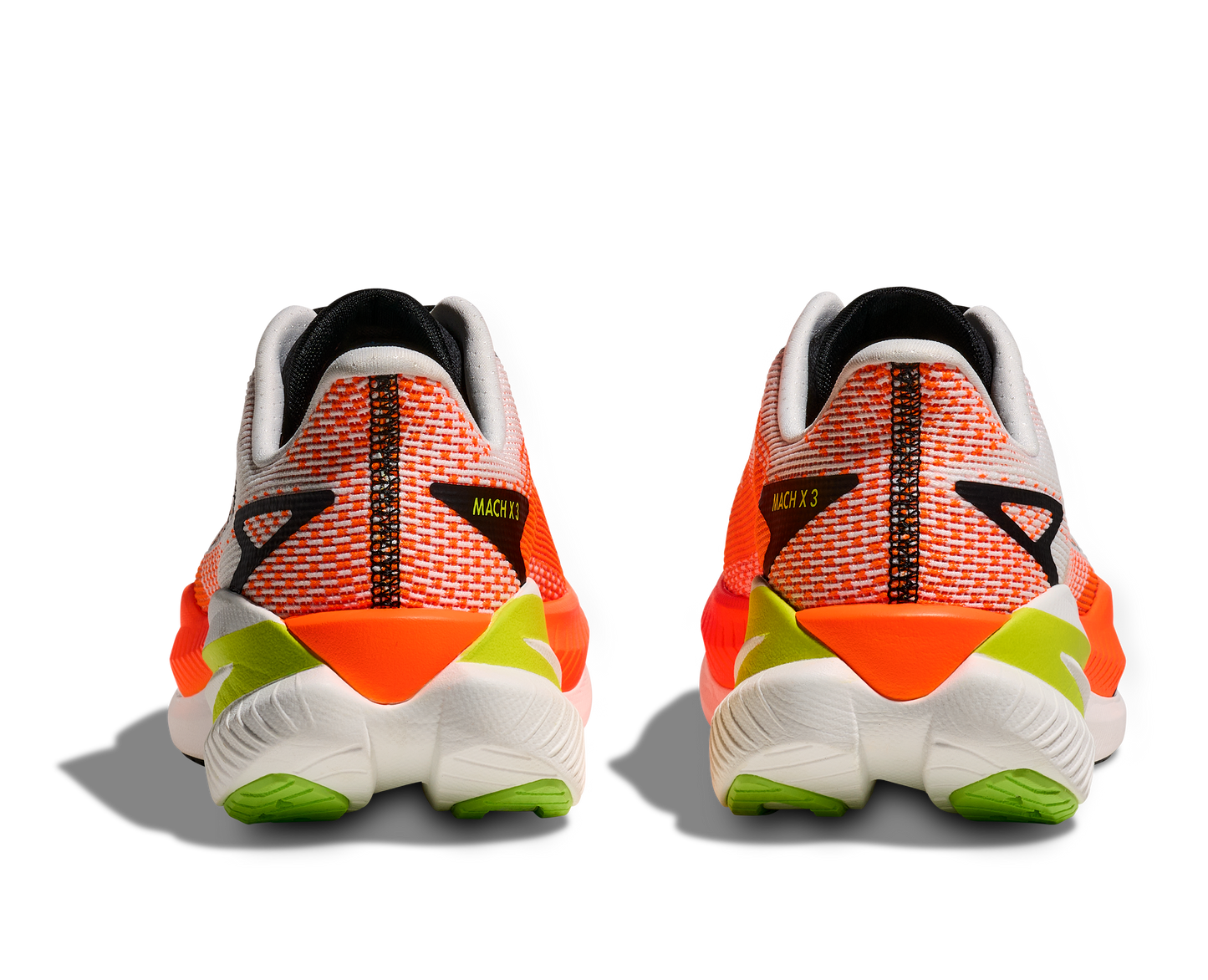 HOKA Men's Mach X 3 | White/Neon Tangerine