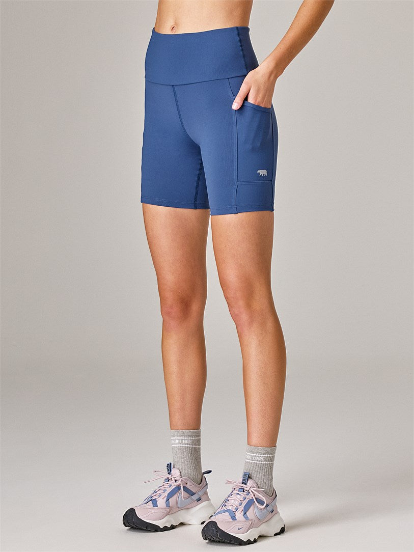 Running Bare Power Moves Bike Shorts With Pockets | Waterfall | Final Sale