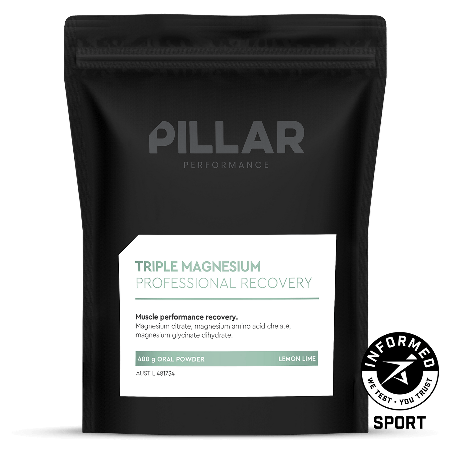 Pillar Performance | Triple Magnesium Powder | Lemon Lime