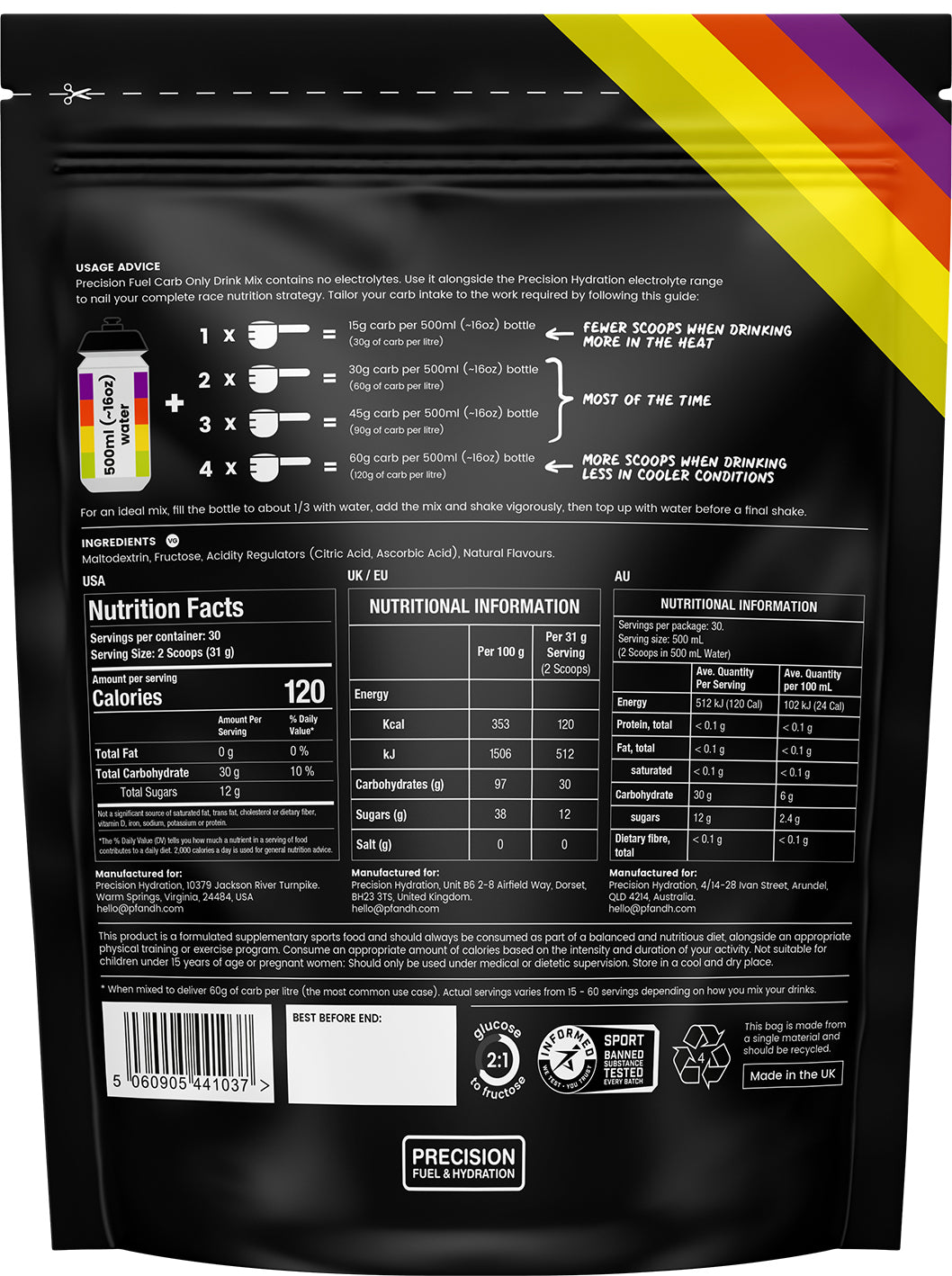 Precision Fuel & Hydration Carb Only Drink Mix