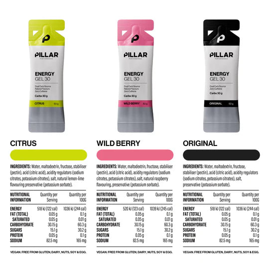 PILLAR Performance Energy Gel 30