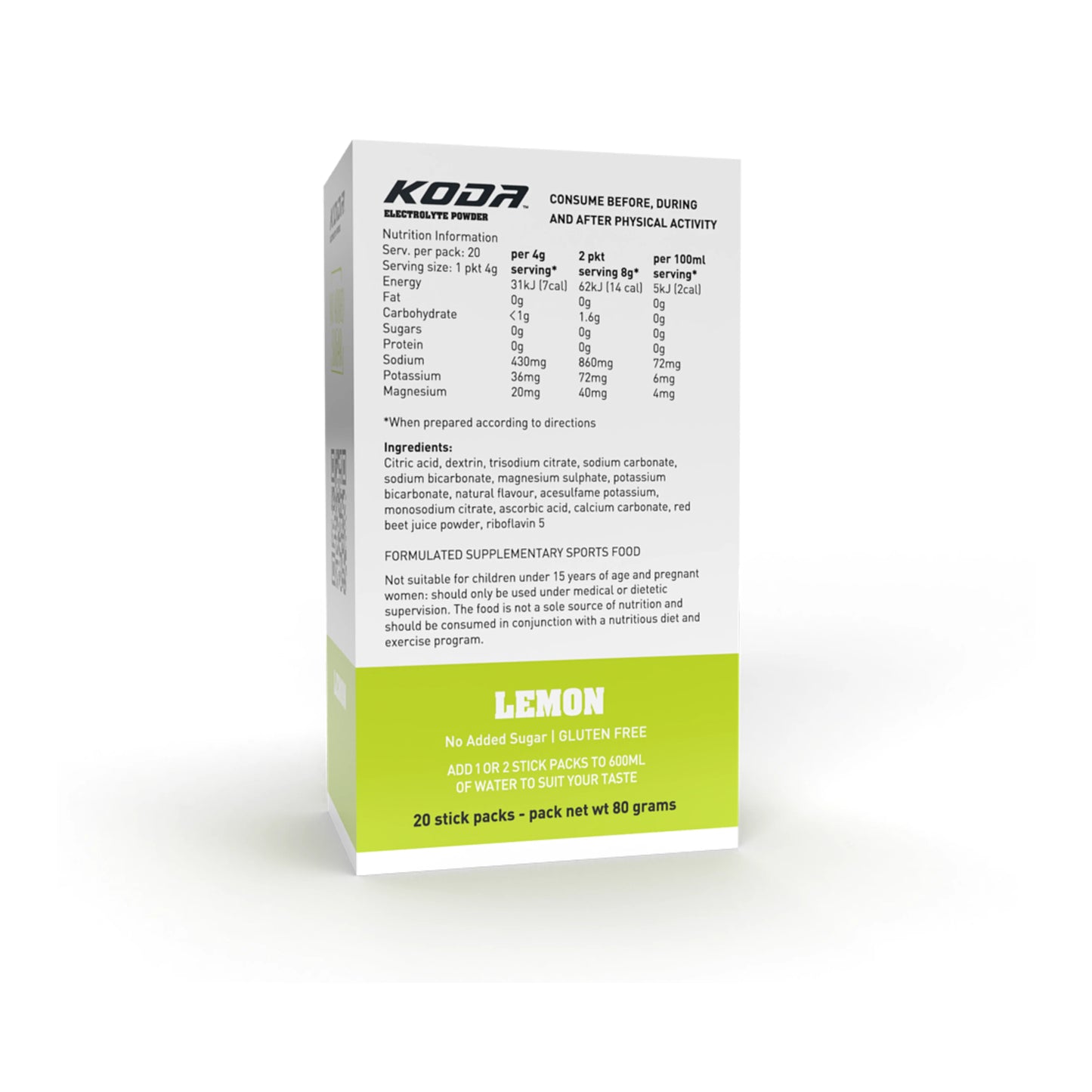 KODA Electrolyte Powder 20 Stick Pack