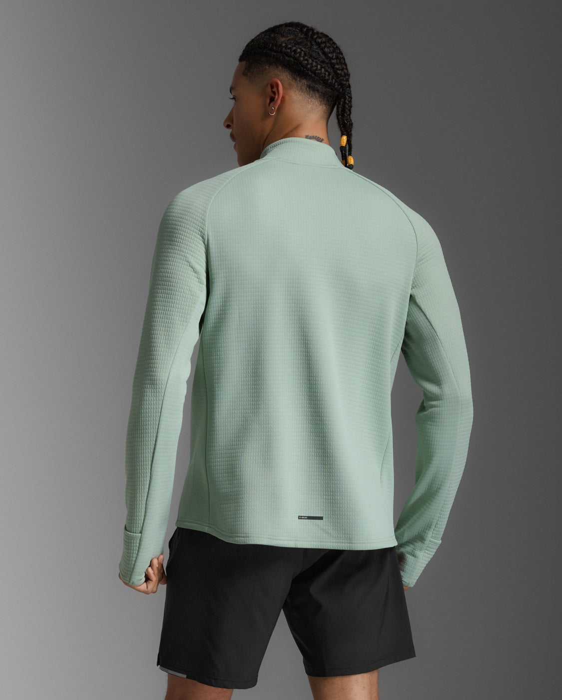 2XU Men's Ignition Hyper Haptic 1/4 Zip | Eucalyptus/Black