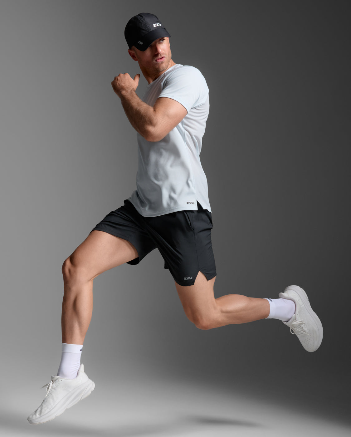 2XU Men's Aero Tee | Moonstone/Black Reflective