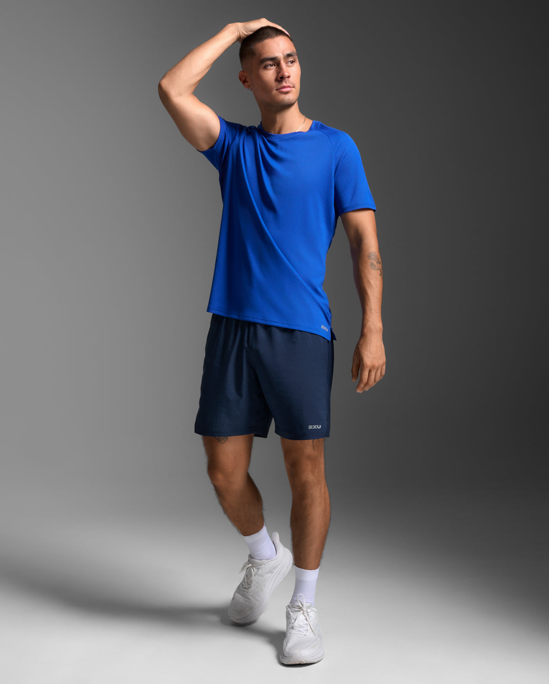 2XU Men's Aero Tee | Surf/Silver Reflective