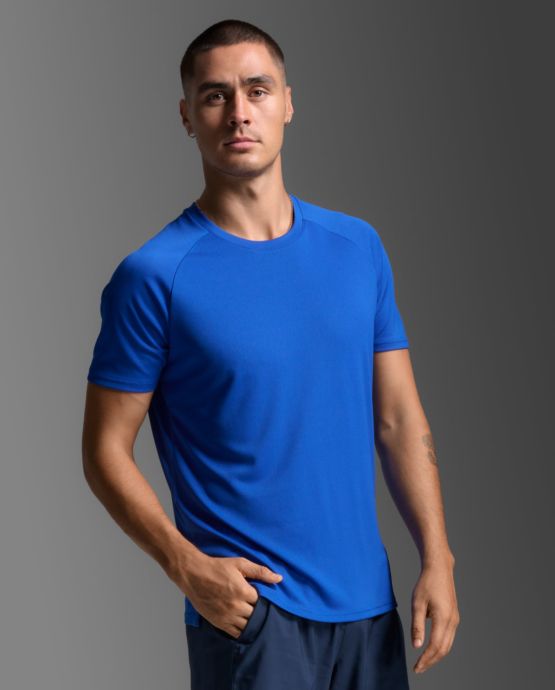 2XU Men's Aero Tee | Surf/Silver Reflective