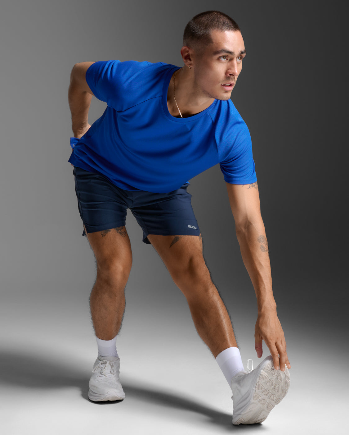 2XU Men's Aero Tee | Surf/Silver Reflective