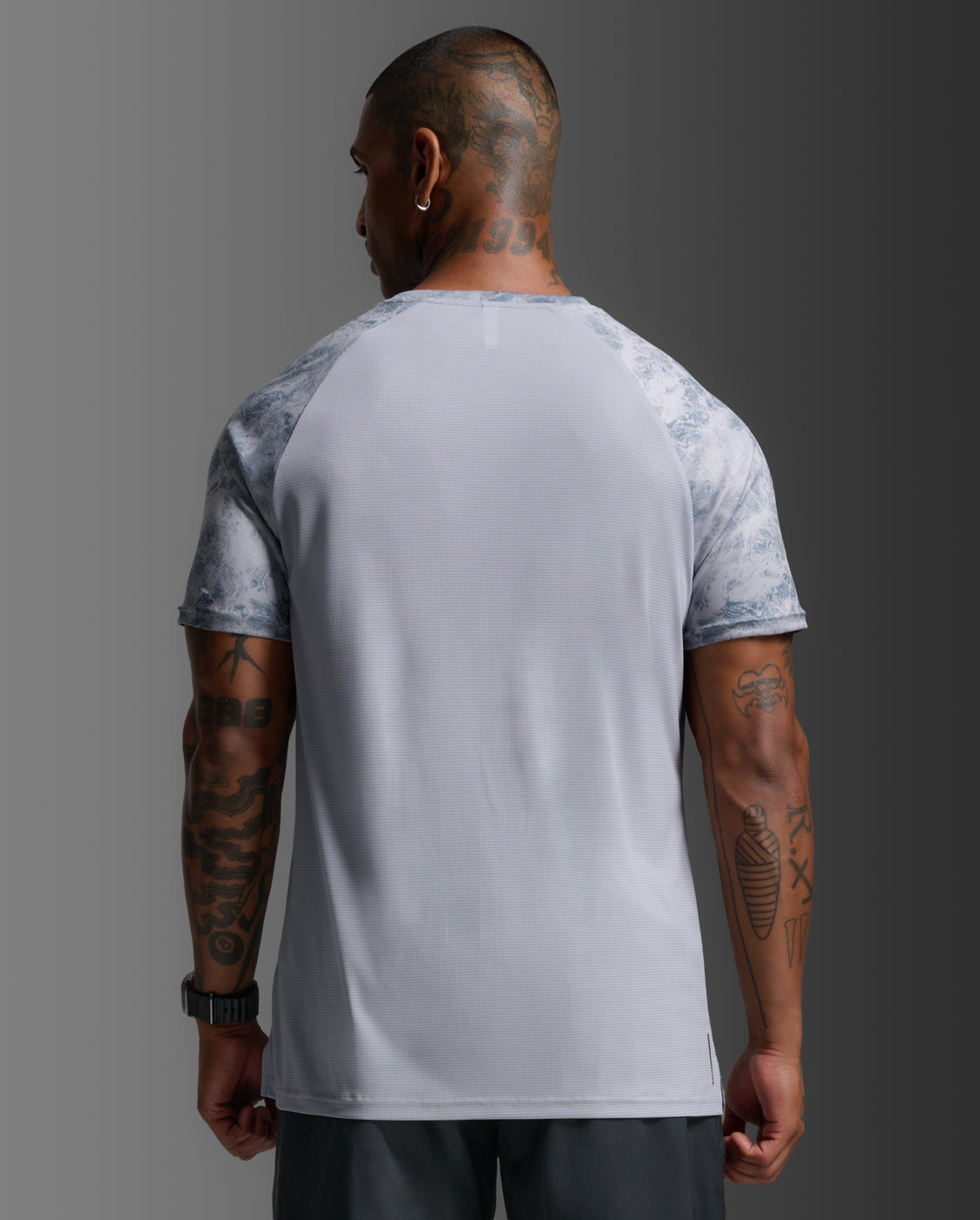 2XU Men's Aero Tee | Weathervane Marble/Black Reflective