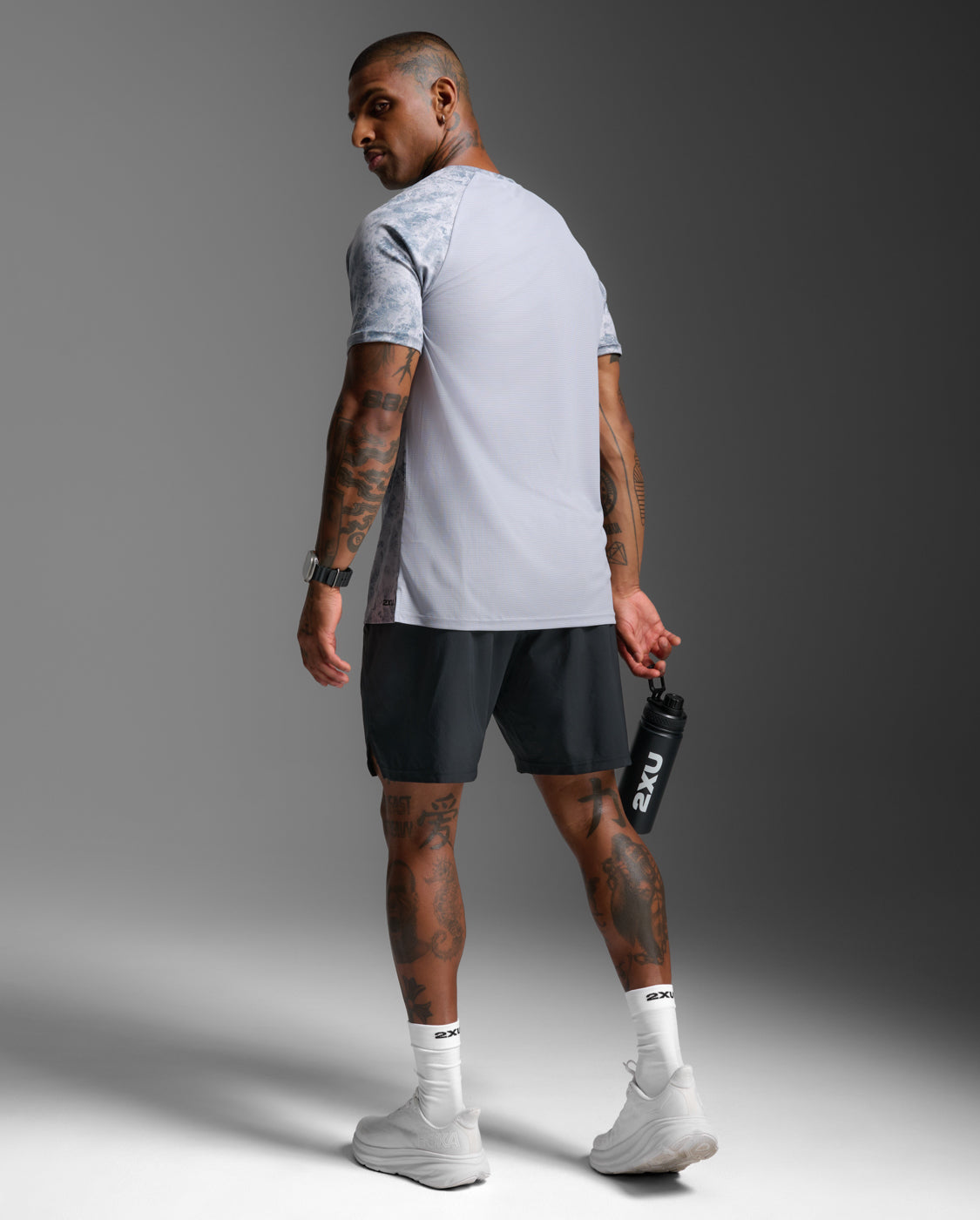 2XU Men's Aero Tee | Weathervane Marble/Black Reflective
