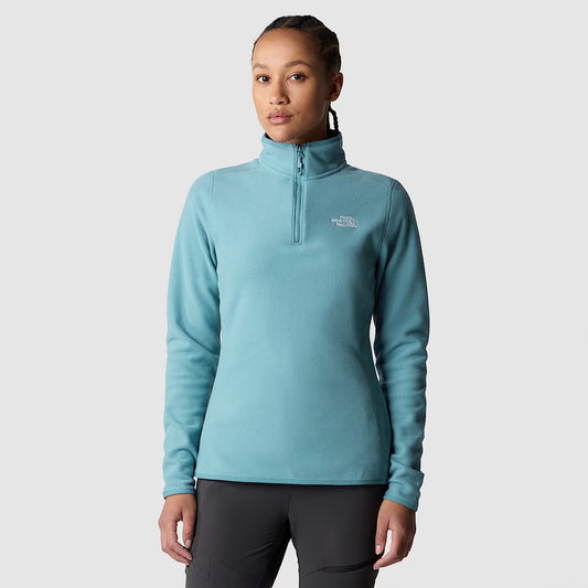 The North Face Women's 100 Glacier 1/4 Zip Fleece | Algae Blue