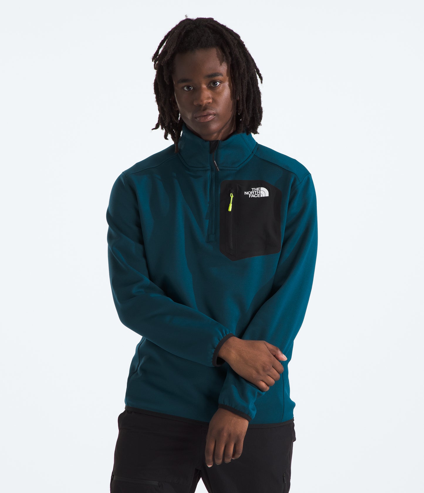 The North Face Men's Crest ¼ Zip Fleece | Midnight Petrol/TNF Black
