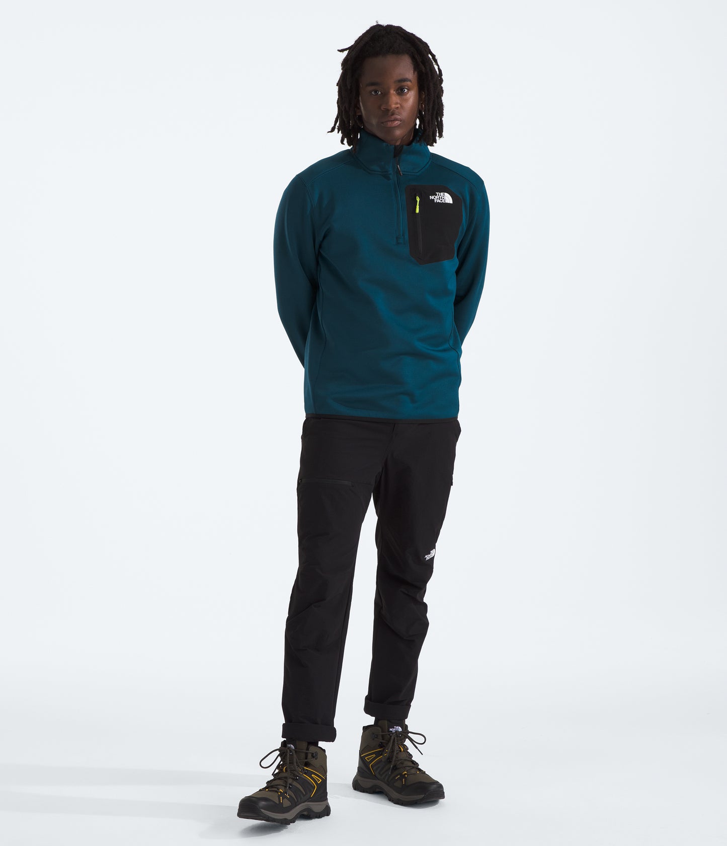 The North Face Men's Crest ¼ Zip Fleece | Midnight Petrol/TNF Black