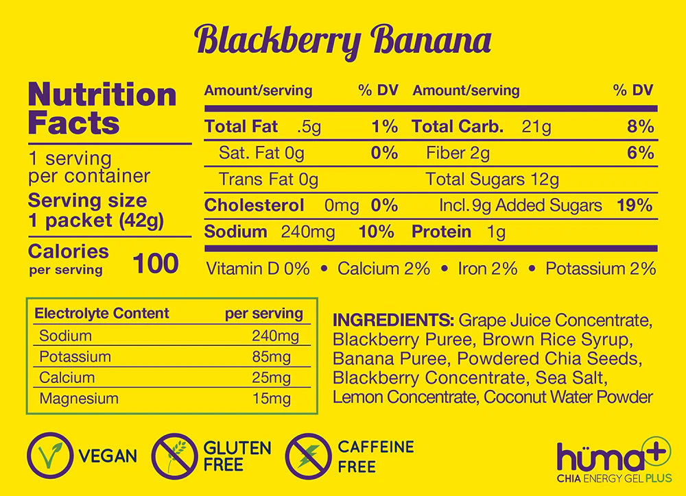 Huma Chia Energy Gel Plus | Assorted Flavours