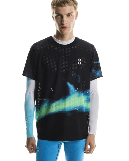 On Running Men's Pace Mesh Tee | Black/Horizon