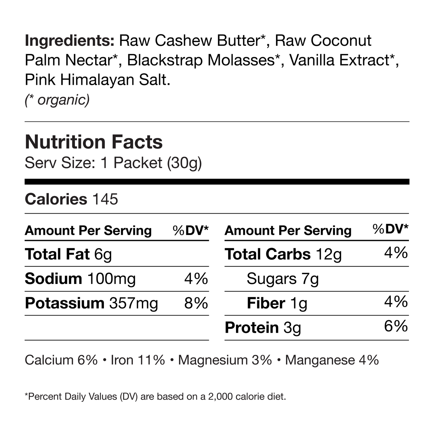 Muir Energy | Cashew Vanilla Energy Gel | Slow Burning