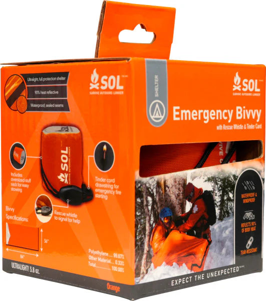 SOL Emergency Bivvy With Rescue Whistle & Cord