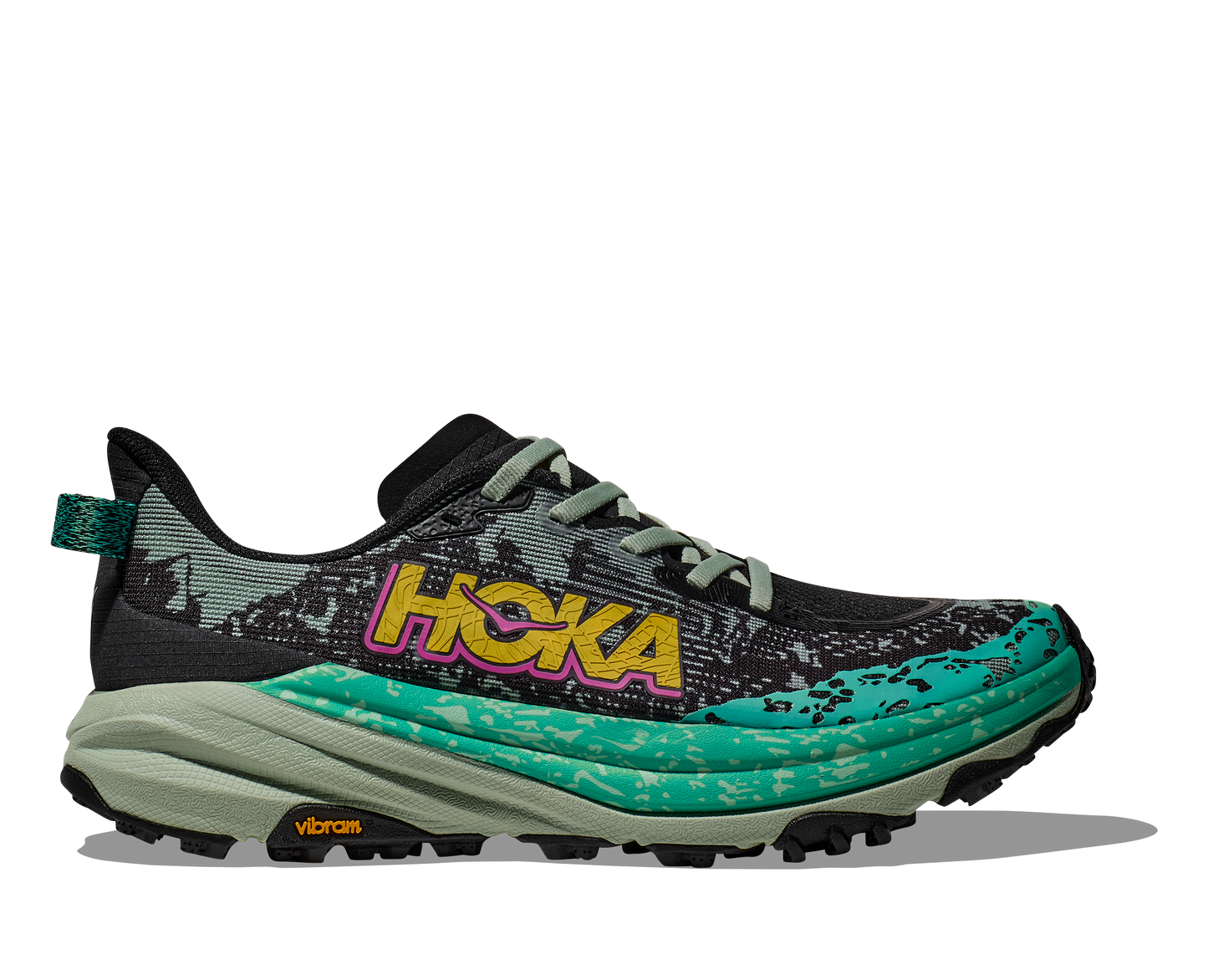 Hoka Women's Speedgoat 6 | Black/Aloe Vera