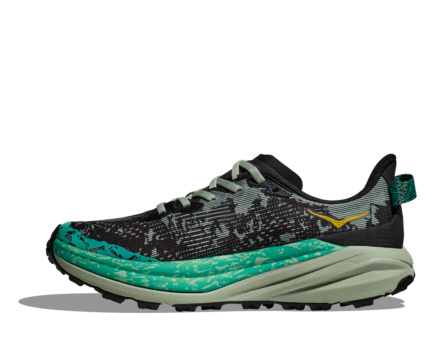 Hoka Women's Speedgoat 6 | Black/Aloe Vera