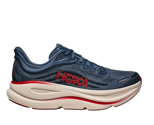 Hoka Men's Bondi 9 | Wide Fit | Thunder Cloud/Vermillion