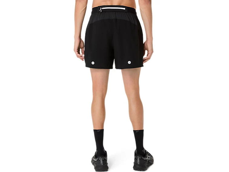 ASICS Men's FUJITRAIL All Over Print 5" Short | Performance Black/Carbon/Cream