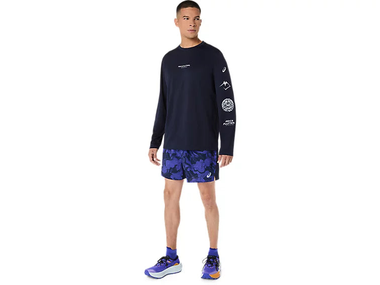 ASICS Men's FUJITRAIL All Over Print 5" Short | Midnight/Cobalt Burst/Cream