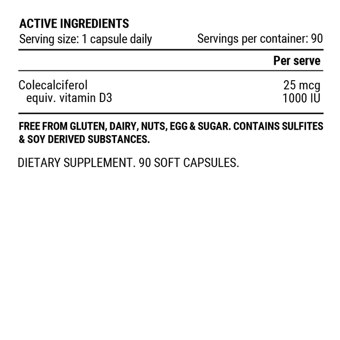 Pillar Performance | Vitamin D3 90 Capsules