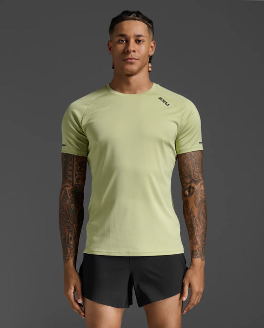 2XU Men's Aero Tee | Green Mist/Hunter