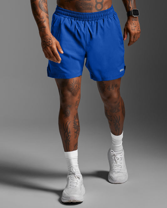 2XU Men's Aero 5 Inch Shorts | Surf/Silver Reflective