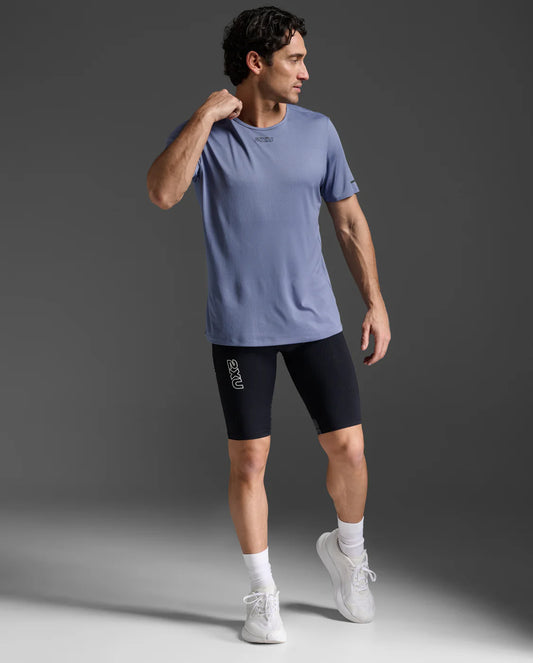 2XU Men's Light Speed Tech Tee | Blue Stone/Black Reflective