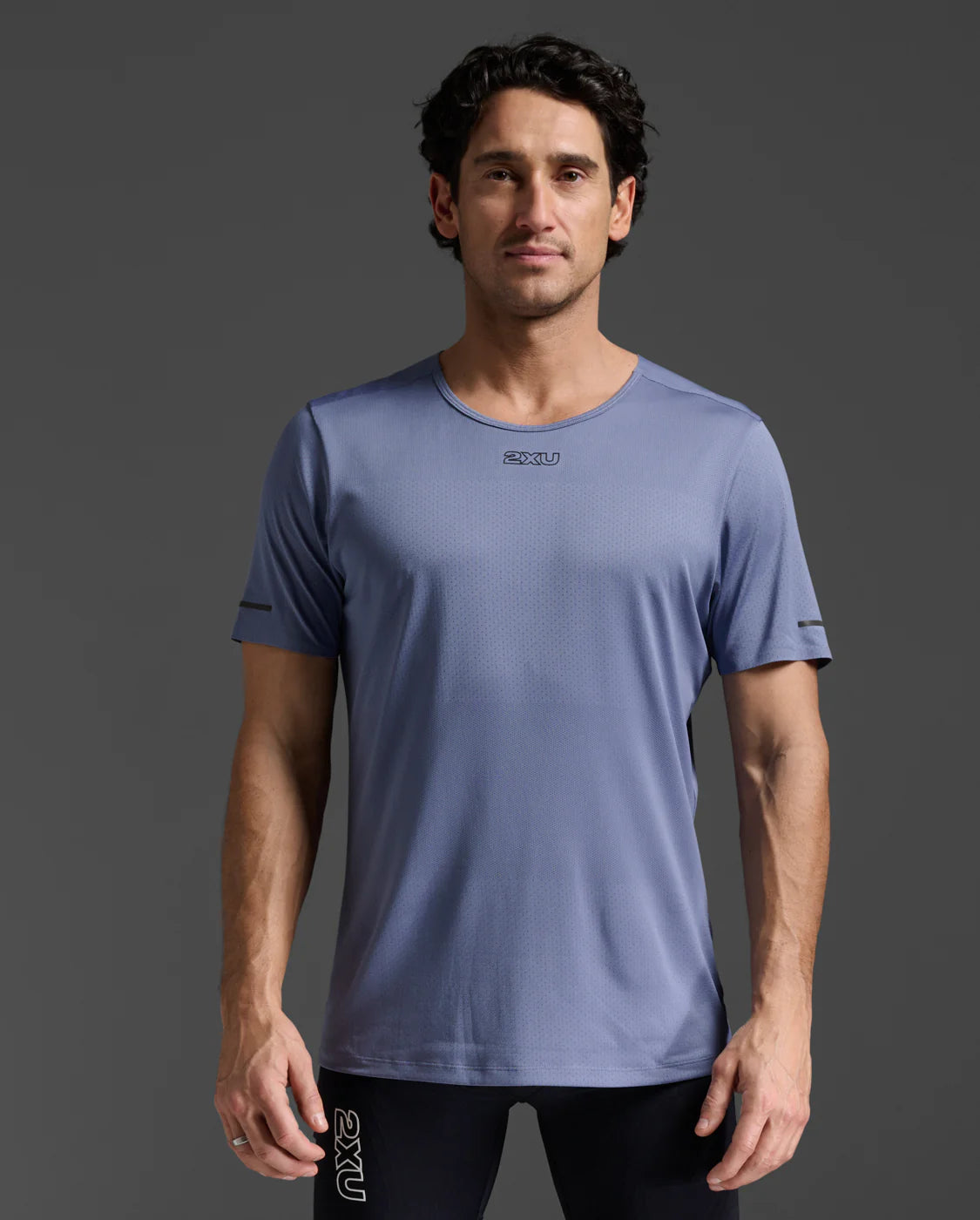 2XU Men's Light Speed Tech Tee | Blue Stone/Black Reflective