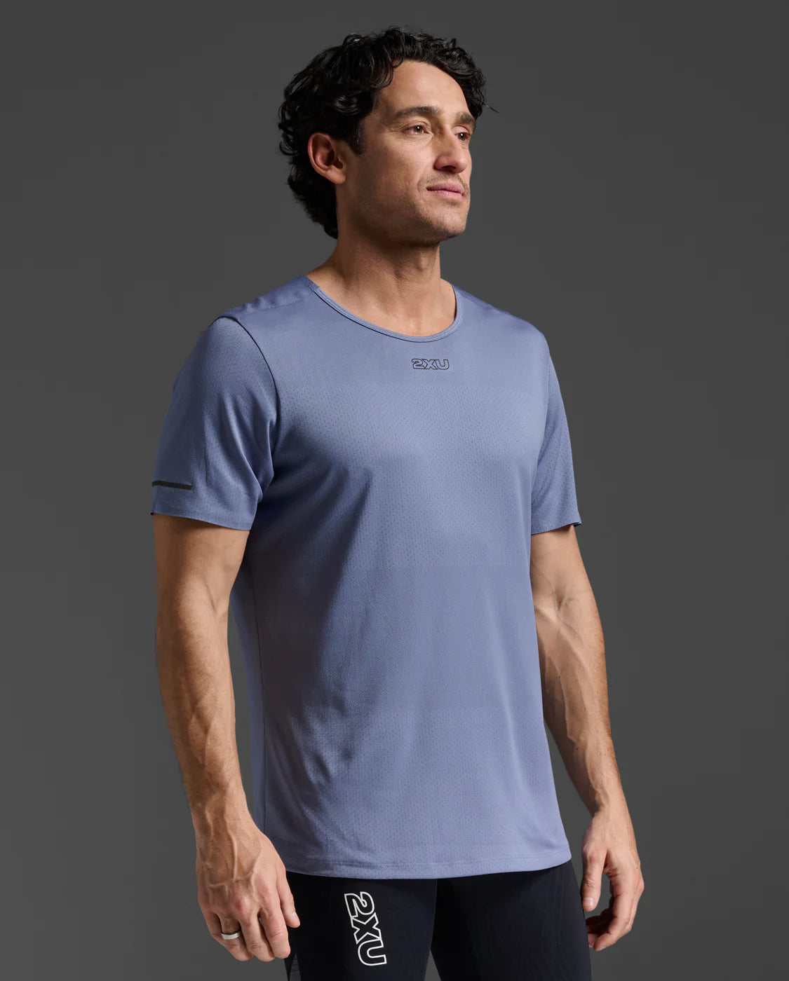 2XU Men's Light Speed Tech Tee | Blue Stone/Black Reflective