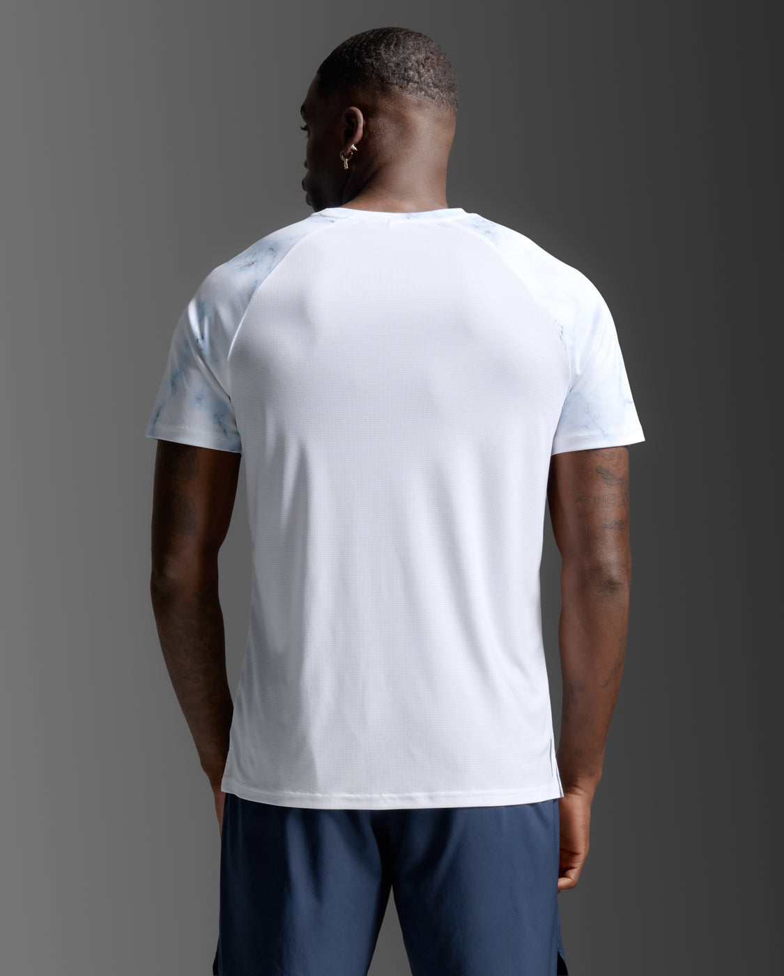 2XU Men's Aero Tee | Blue Marble/Black Reflective