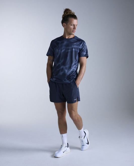 2XU Men's Aero Tee | Midnight Marble/Silver Reflect