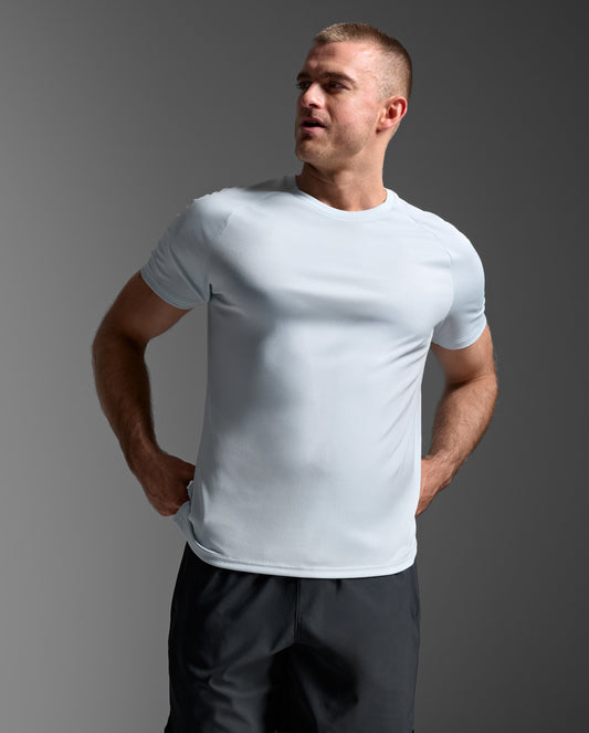 2XU Men's Aero Tee | Moonstone/Black Reflective