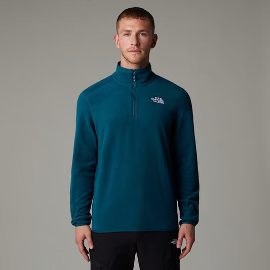The North Face Men's 100 Glacier Quarter Zip Fleece | Midnight Petrol