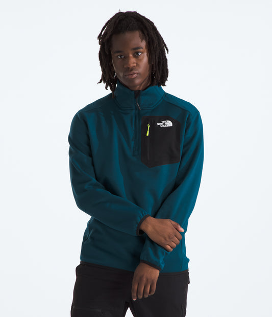 The North Face Men's Crest ¼ Zip Fleece | Midnight Petrol/TNF Black