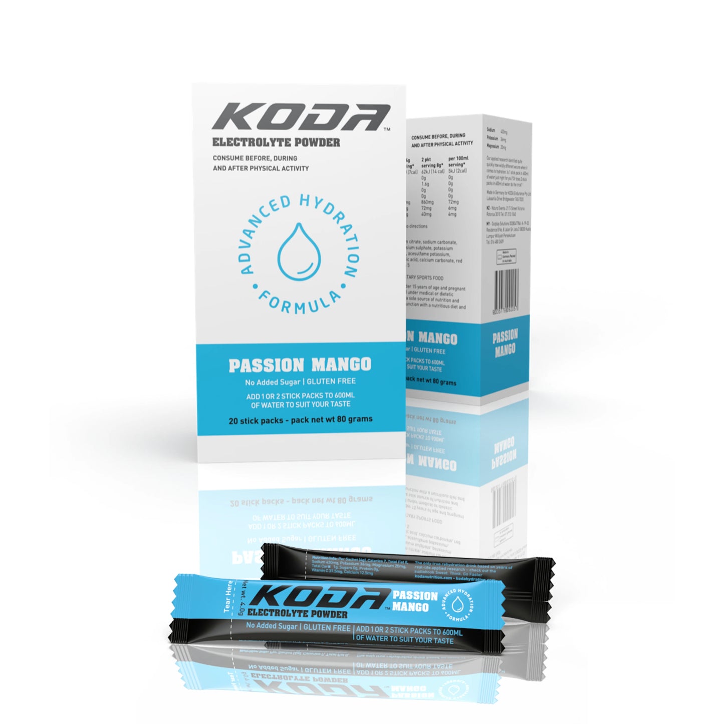 KODA Electrolyte Powder 20 Stick Pack | Passion Mango