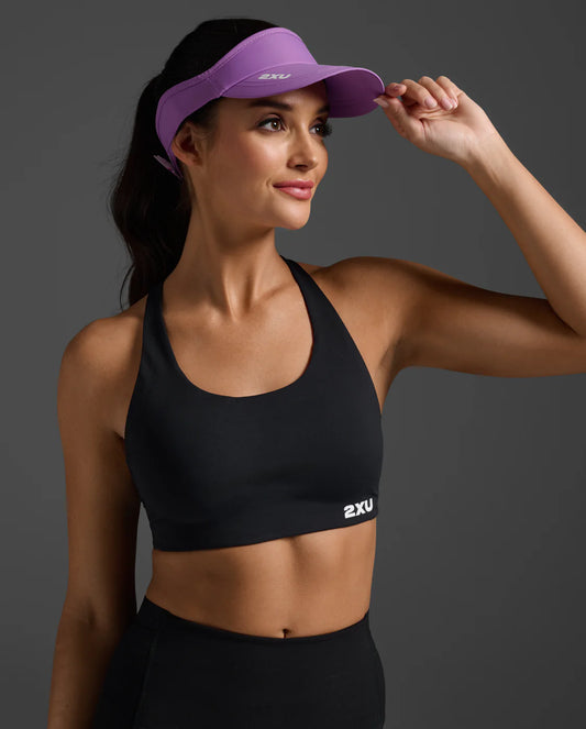 2XU Run Visor | Thistle/White