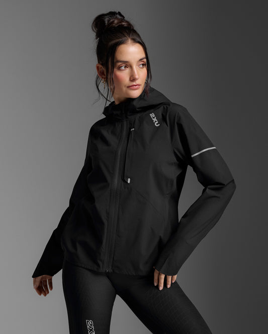 2XU Women's Ignition Shield Waterproof Jacket | Black/Silver Reflective
