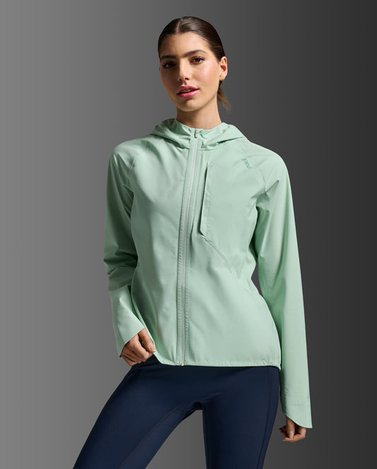 2XU Women's Ignition Shield Waterproof Jacket | Digital Mint/Digital Mint Reflective