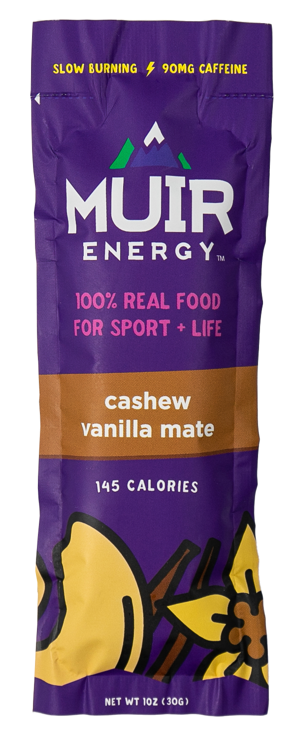 Muir Energy | Cashew Vanilla Mate (90mg Caffeine) Energy Gel | Slow Burning