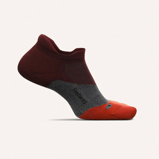 Feetures Elite Max Cushion No Show Tab Socks | Dark Cherry | Final Sale