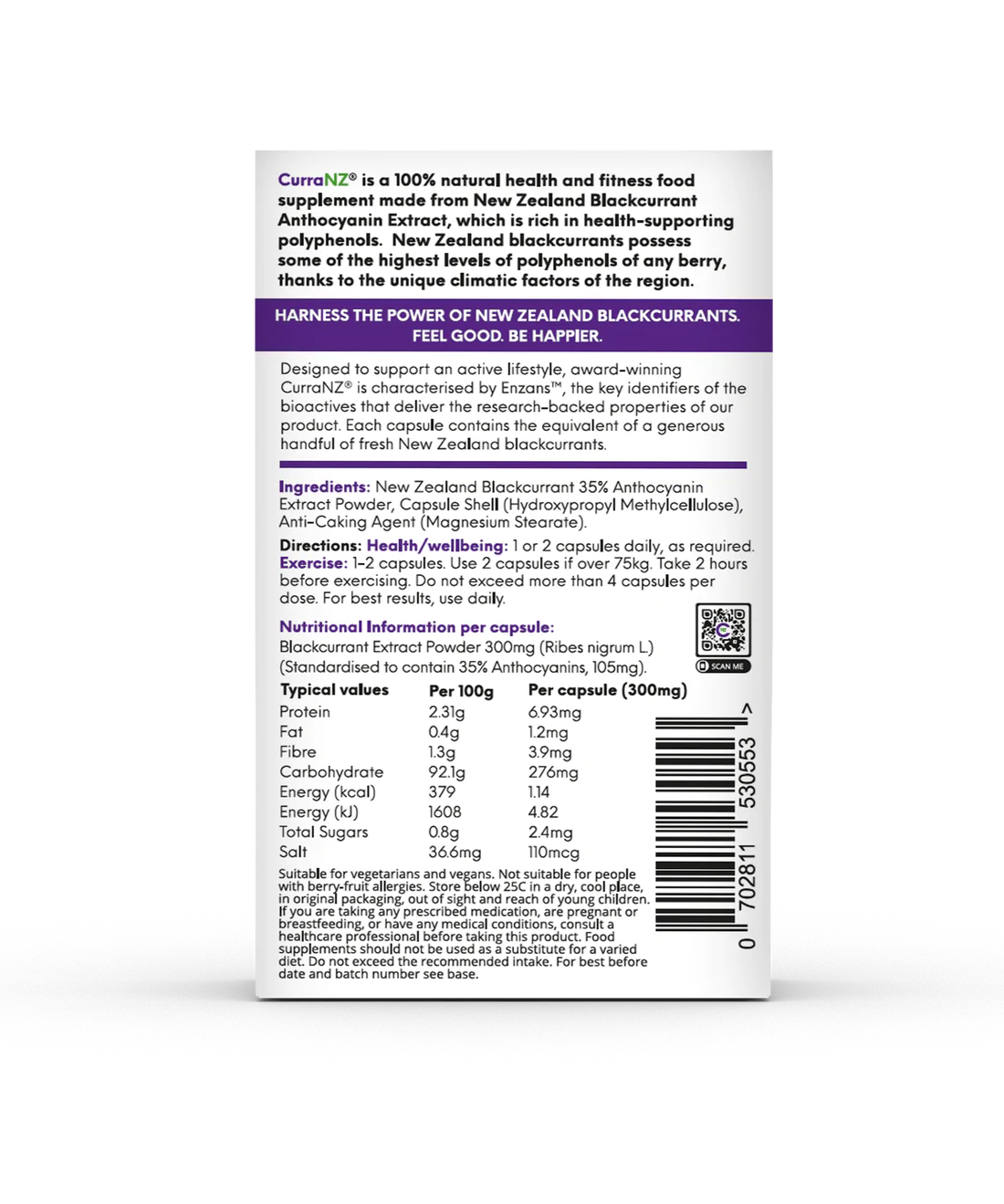 CurraNZ New Zealand Blackcurrant Supplement | 30 Capsule Pack