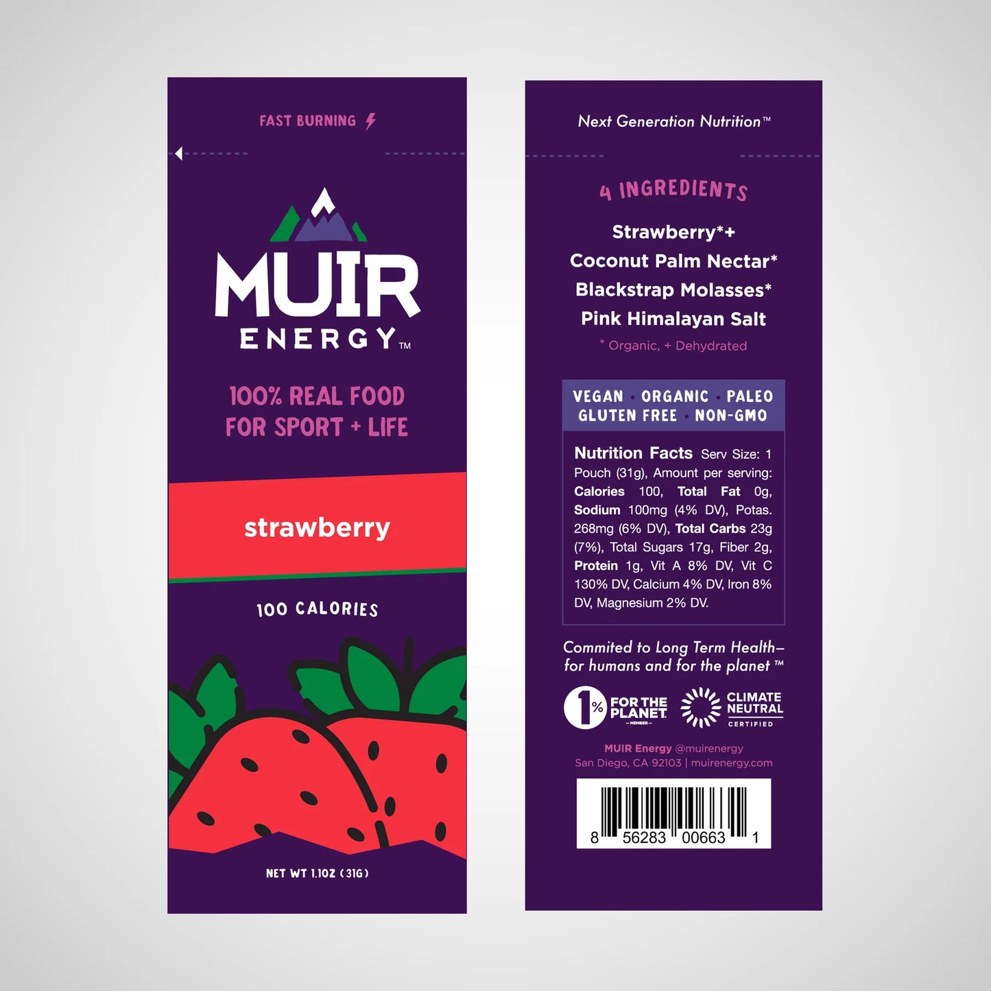 Muir Energy | Strawberry Energy Gel | Fast Burning